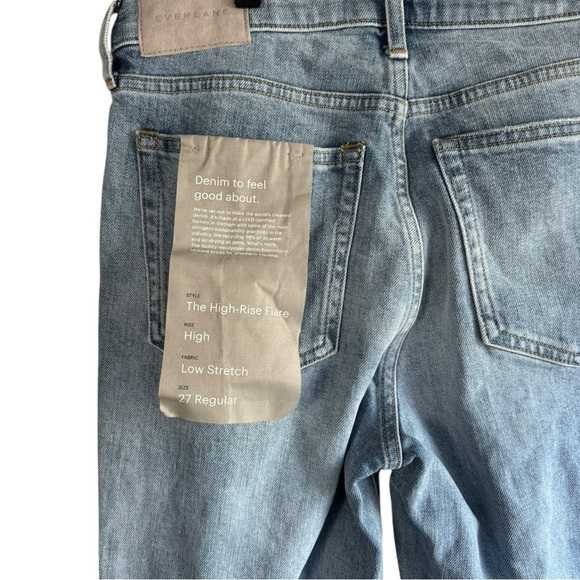 New! Everlane‎ The High Rise Flare Jean - Light Indigo Wash - Picture 5 of 6